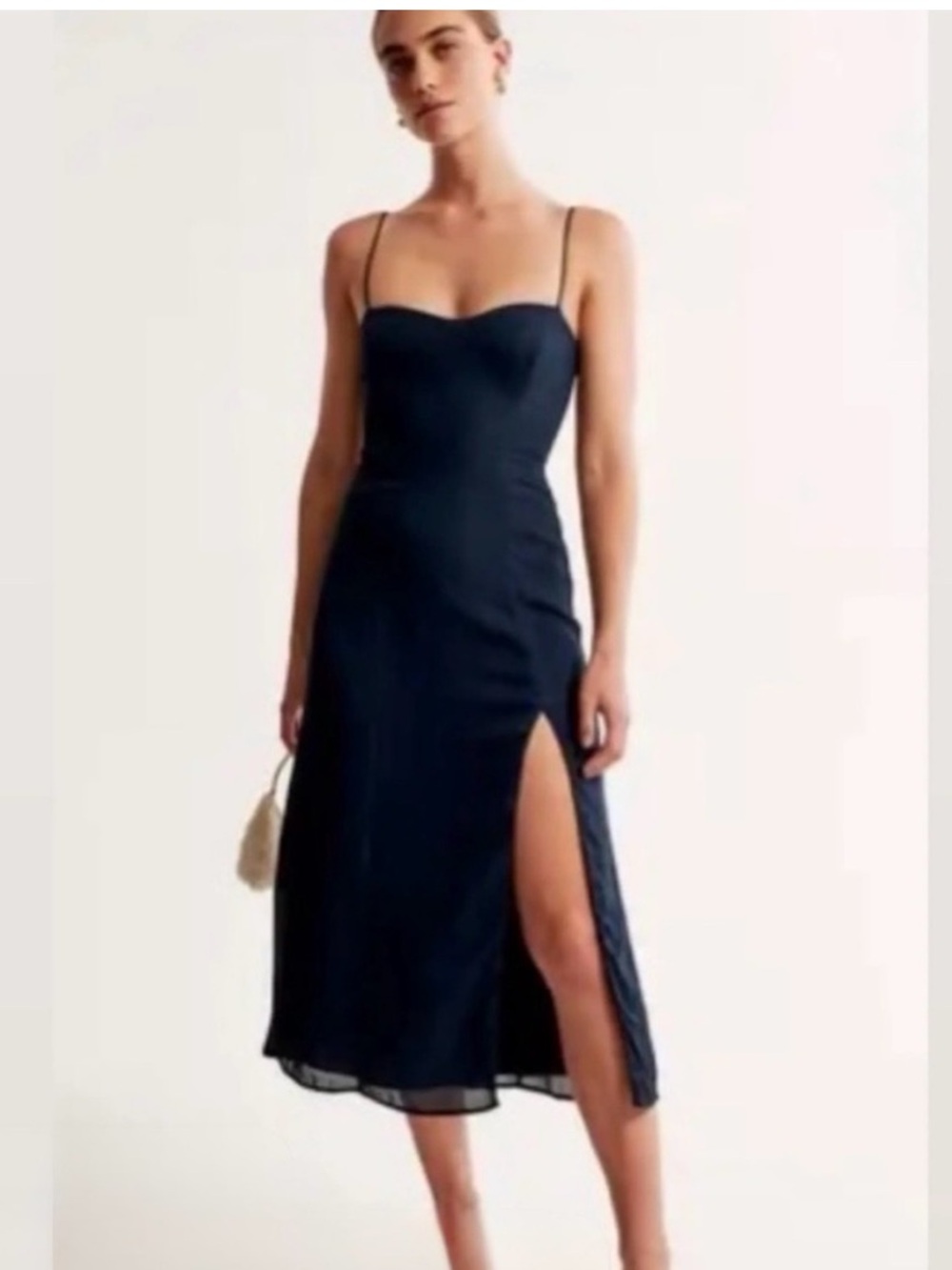 Abercrombie & Fitch Navy Blue Midi Slip Dress